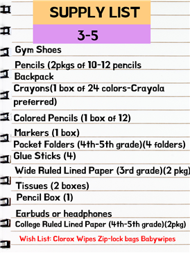  Supply List